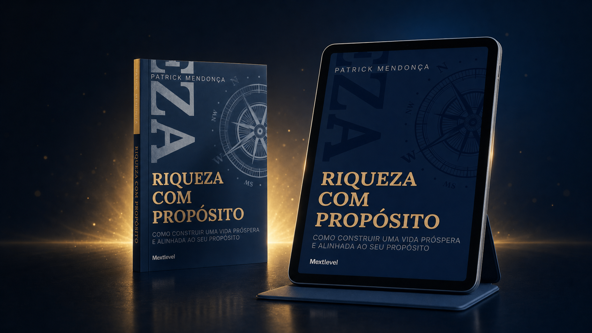 Livro físico e versão digital do Riqueza com Propósito